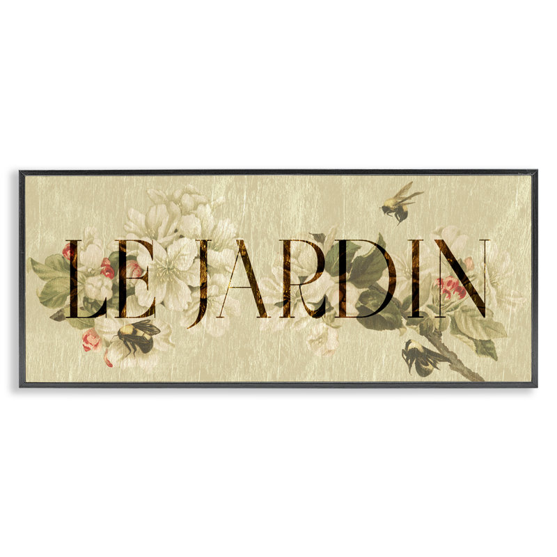 Giclée française encadrée rétro, design par Lil 'Rue, H 13 po x l 30 po, Giclée encadrée noir minuit