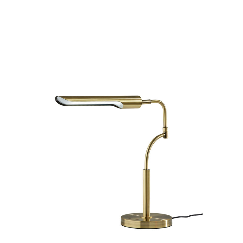 Lampe de bureau Hartford Topeka Interrupteur intelligent - noir, Laiton antique