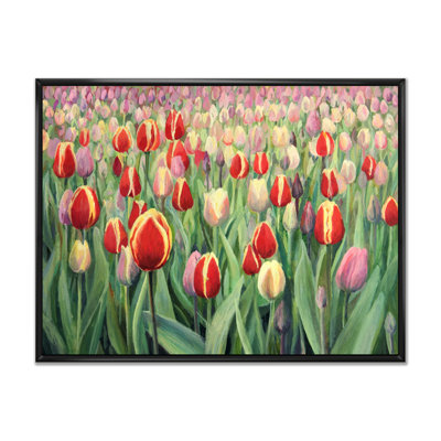 Tulipes, champ de fleurs, reproduction sur toile