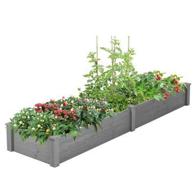 Lit de jardin surélevé au-dessus du sol 96 x 28 x 10 po, grande boîte à fleurs pour un assemblage extérieur sans outil