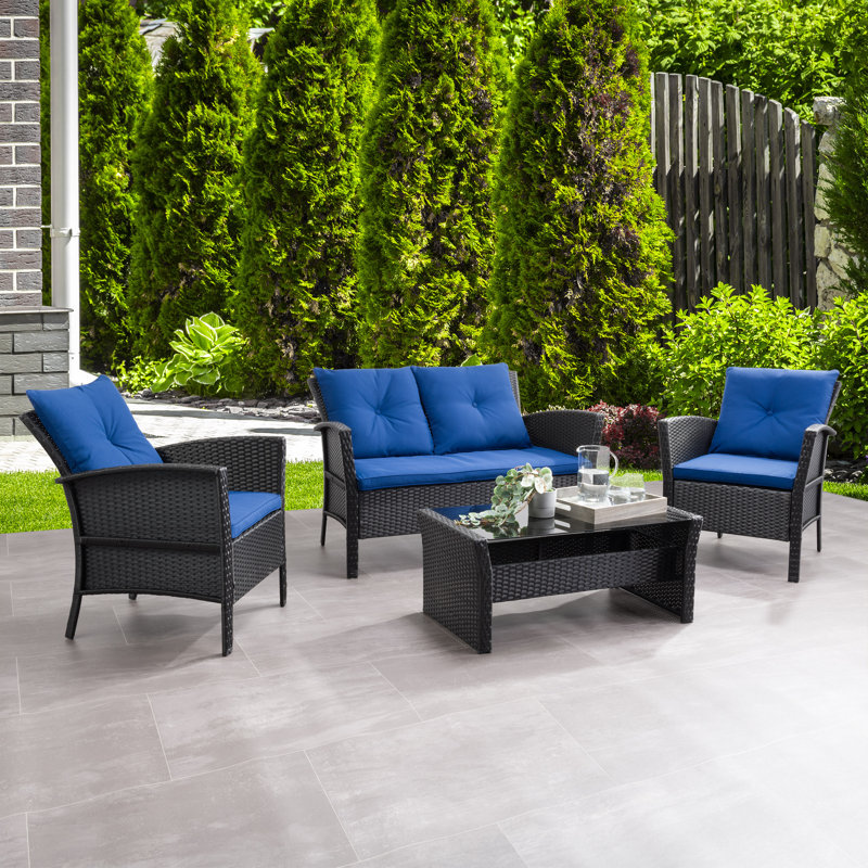 4-Person Outdoor Seating Group with Cushions (Set of 4)