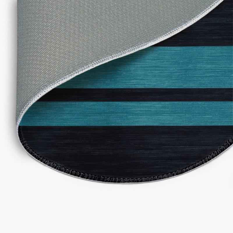 Tapis intérieur / extérieur gris HorizontalStripes, Rond 5 pi