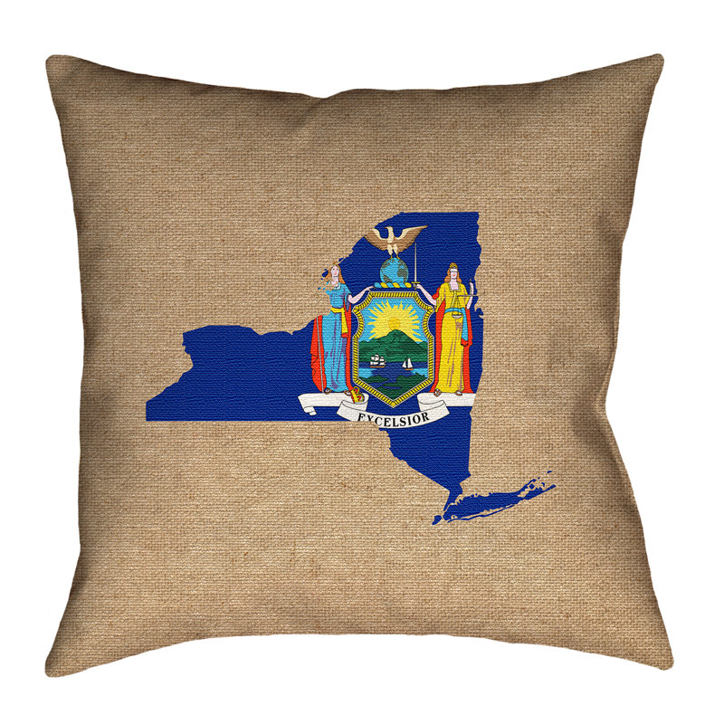Coussin décoratif à double face en faux lin de coussins de new york, 14 po x 14 po, Brun