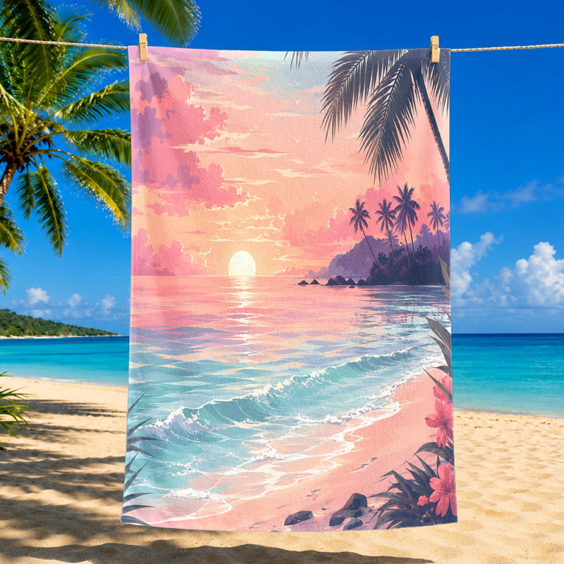 Serviette de plage 1PCS Vibrant Tropical Sunset