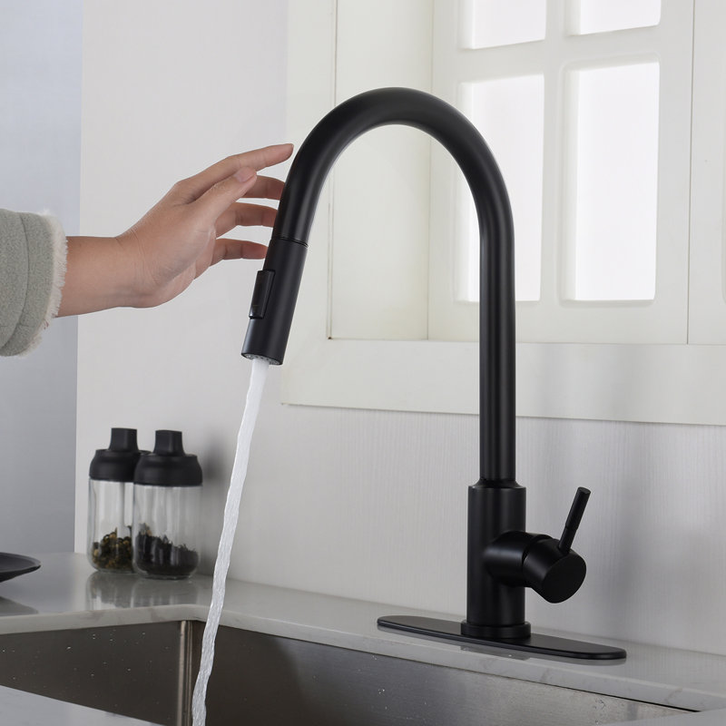 Touch Kitchen Faucet With Pull Down Sprayer, Matte Black
