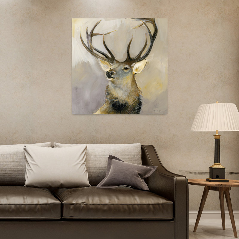 Elk Study 1, art abstrait contemporain, H 32 po x l 32 po