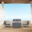 Ensemble de conversation en osier / rotin pour 4 personnes avec coussins Redding-575318184