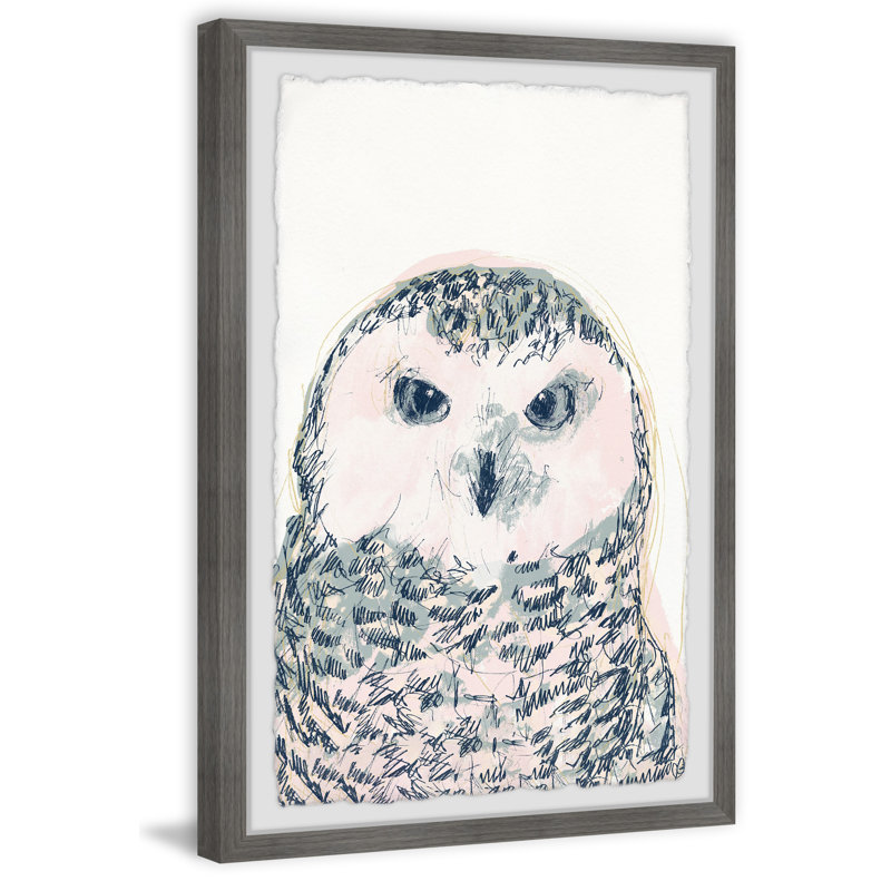 Deandre Funky Owl Portrait IV - Drawing, 45cm H x 38cm W