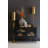  Metal Floor Lamp with Conical Barrel Shade and Triangle Accent Decorative Lighting for Office Reading Nook Antique Gold Finish