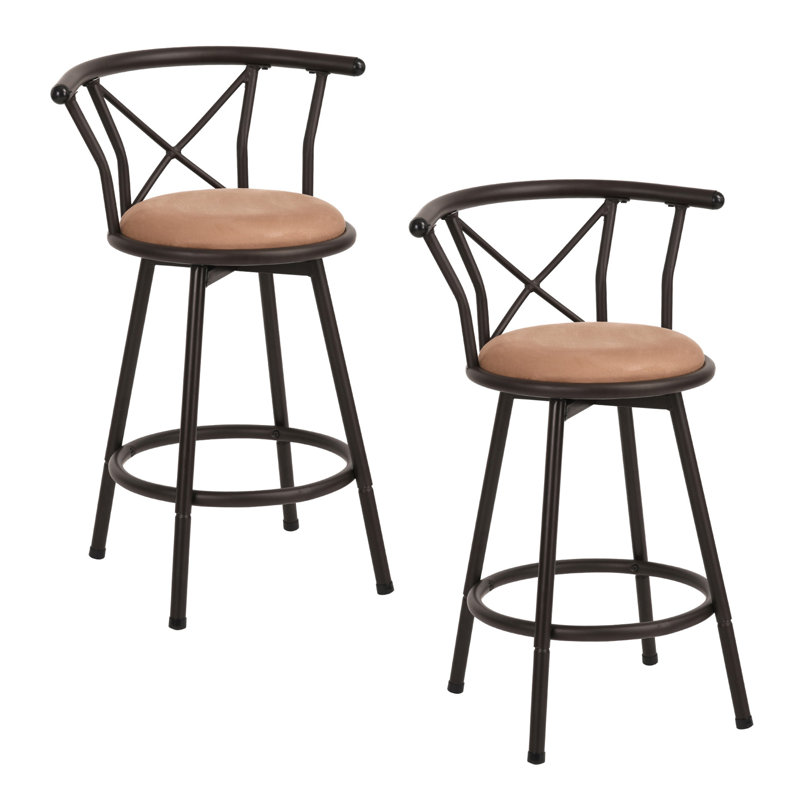 Sinope Swivel Upholstered Bar Stool with Steel Frame