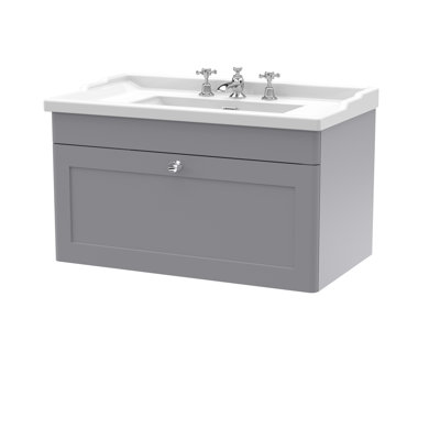 Classique 820mm Single Bathroom Vanity with Drop In Vitreous China Basin