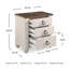 Aidsa Drawer Nightstand in Whitewash