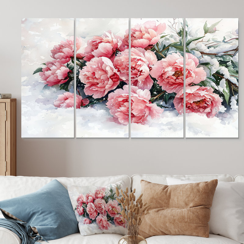 Wagner - pivoines - art mural traditionnel, 4, H 28 po x l 48 po