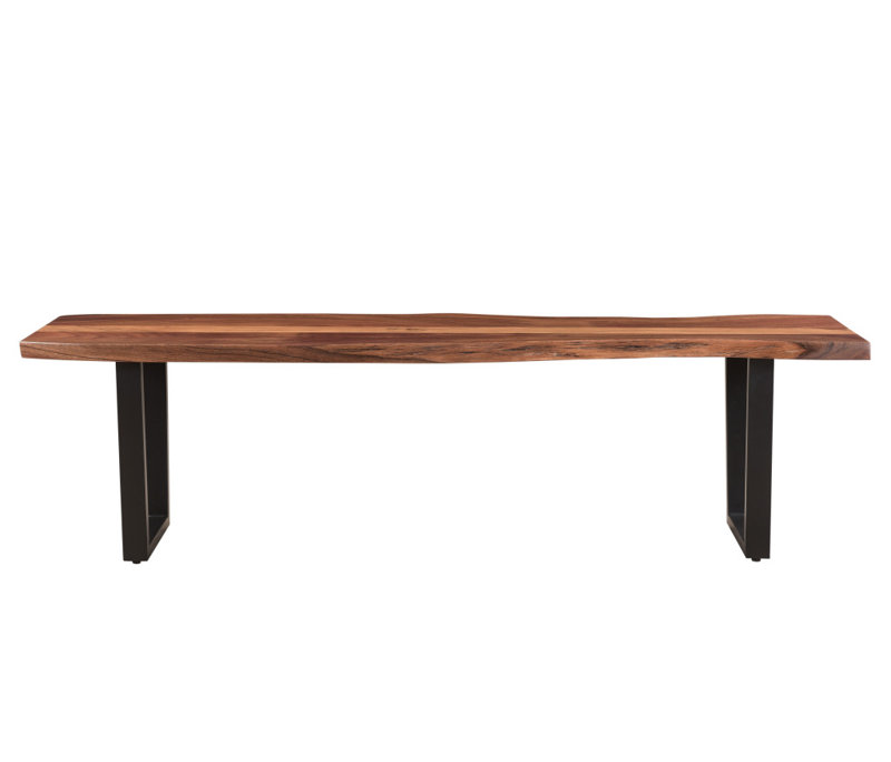 Banc en bois massif 66 po brun et noir