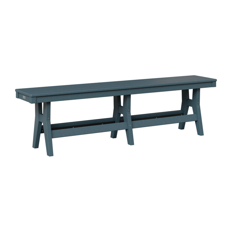 Harbor Outdoor Dining Bench, 18" H x 66" W x 12.5" D, Sage/White