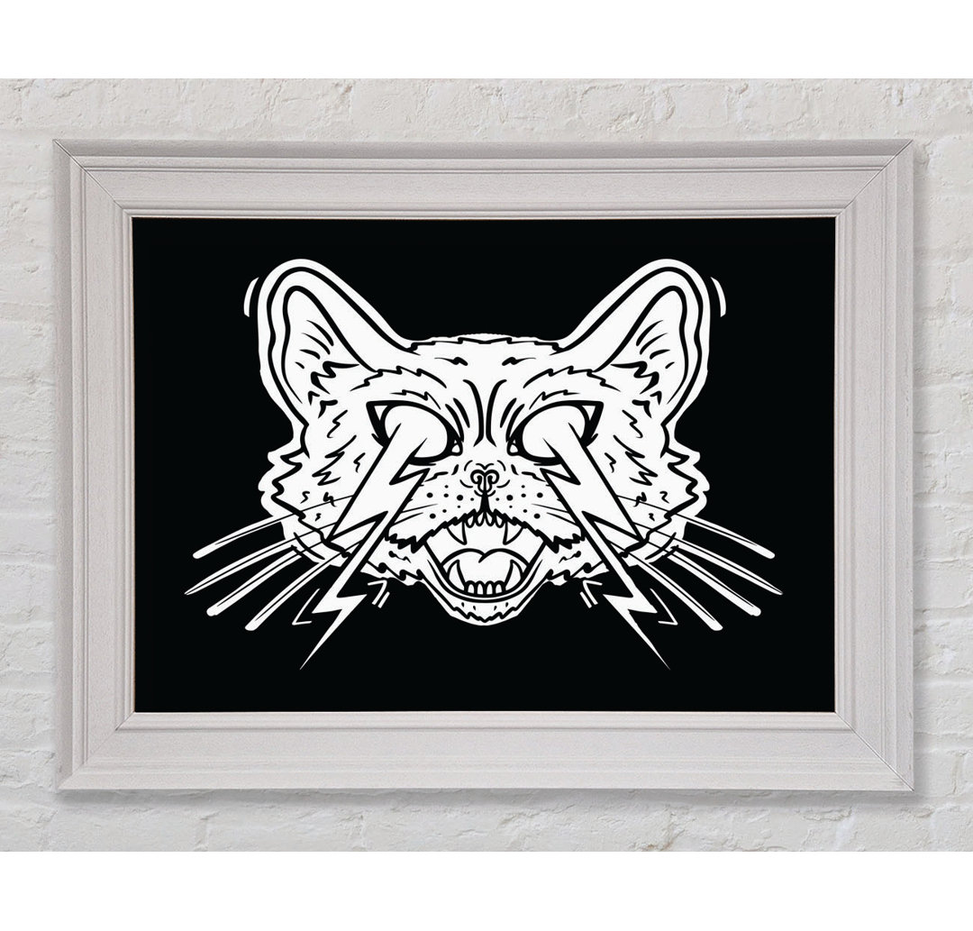 Thunderbolt Cat Eyes Gerahmter Druck