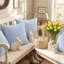 Housse de coussin simple à rayures-131256092