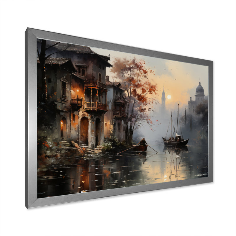 Canal Mystical Journey, atténué sur toile, Cadre photo argenté, H 30 po x l 40 po x P 1,5 po