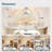 20" Caged Ceiling Fans with Remote App Control for Patio Kitchen Bedroom, Farmhouse Flush Mount Ceiling Fan with Lights Reversible 6 Speed Timer Cement-720269347-720269349