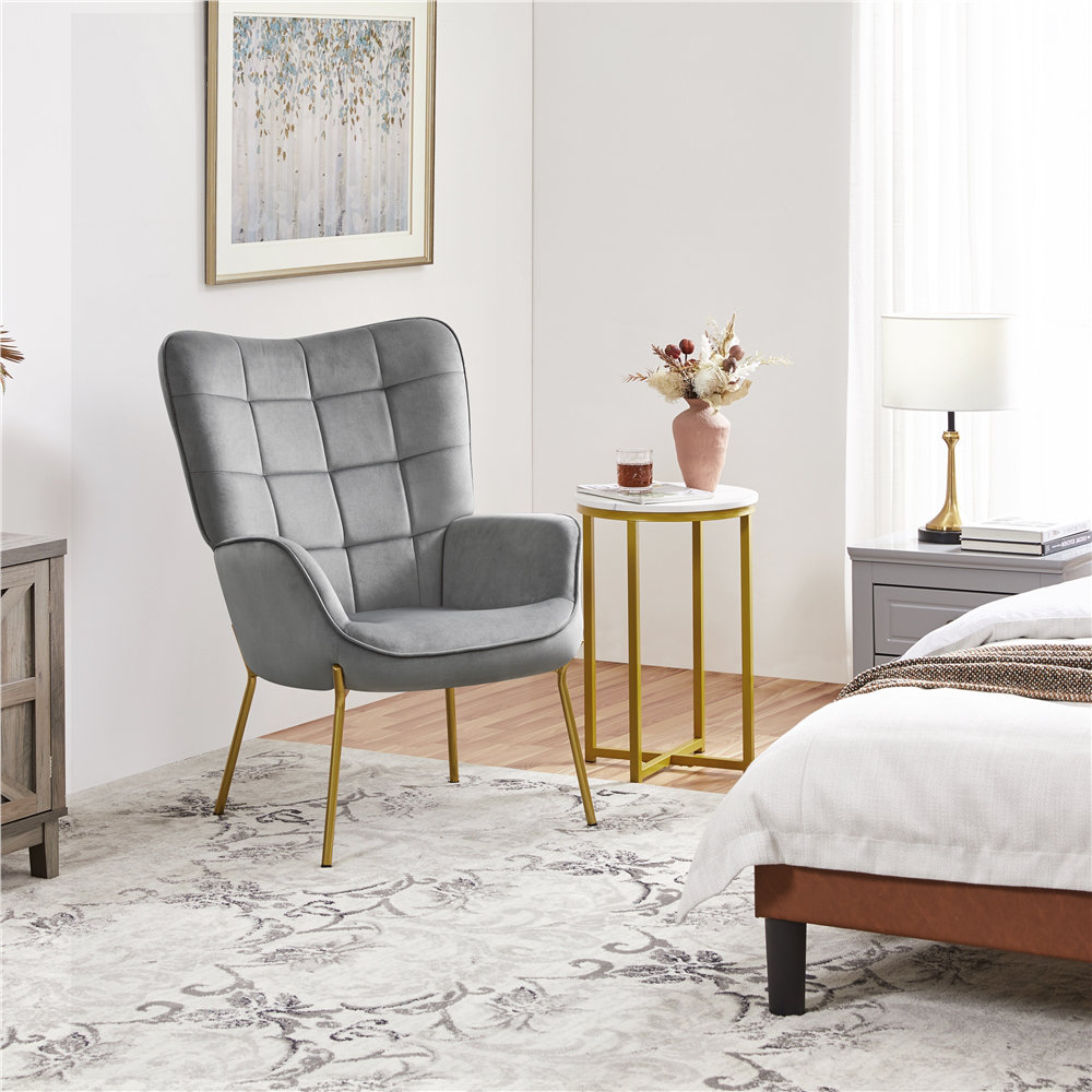 72Cm Wide Tufted Velvet Armchair