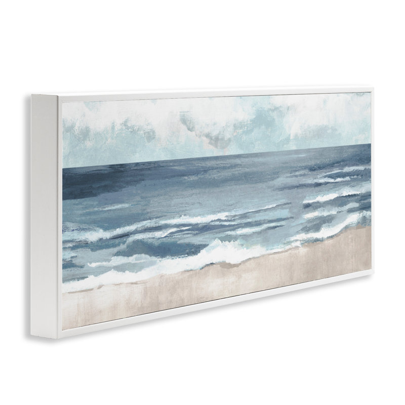 Rippling Beach Shoreline, art de la giclée encadrée, design par Hannah Dawson, H 13 po x l 30 po