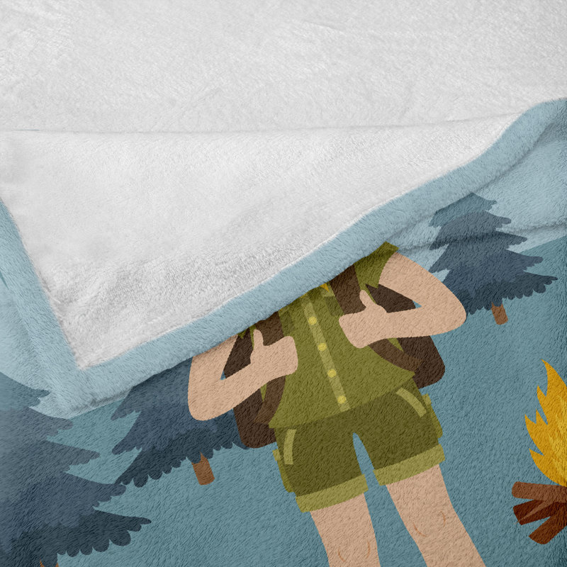 Ambesonne Explore Fleece Throw Blanket Forest Multicolor, 50" W x 70" L