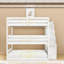 Lit superposé double au-dessus de double au-dessus de double avec barrières de sécurité et escalier de rangement-271074362