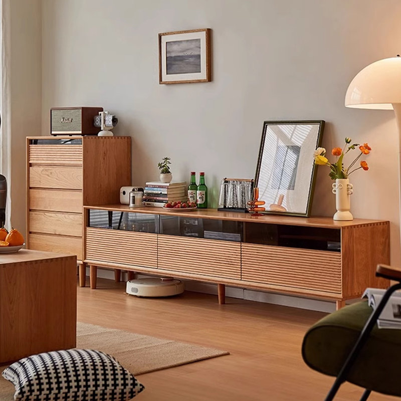 Meuble télé en bois massif Log Air, 70.86"