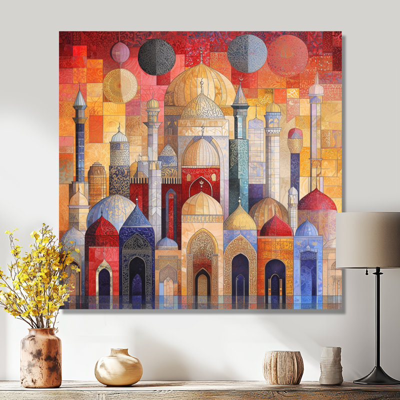 «Arabesque Cairo égyptien I», reproduction d'art sur toile, H 36 po x l 36 po, Toile tendue, Ne s’applique pas