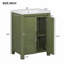 Meuble-lavabo de style rétro 24 po avec lavabo en céramique, portes à fermeture douce et tablette ajustable pour petits espaces