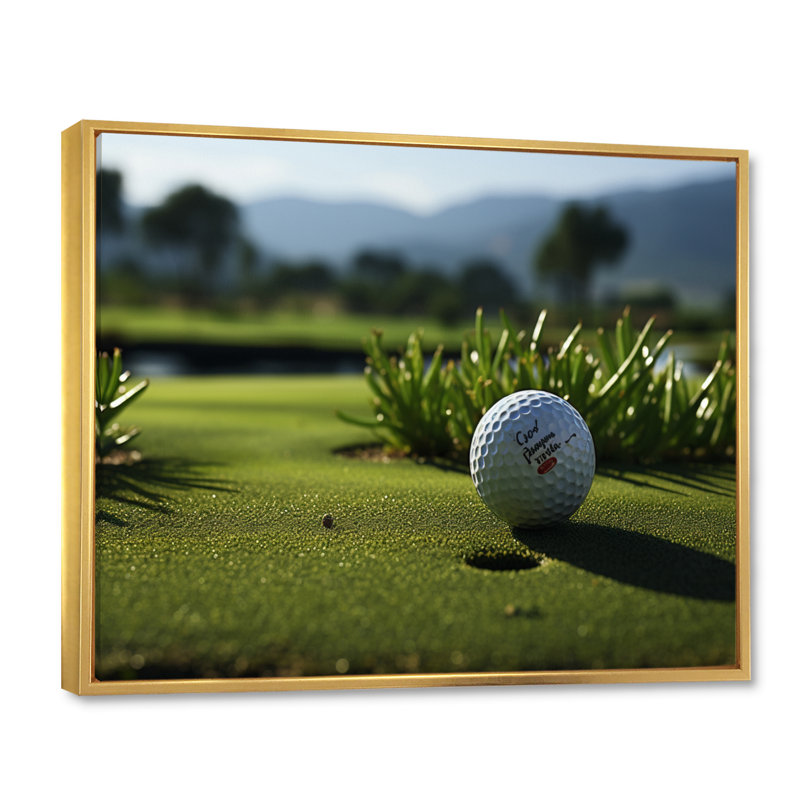 Golf Precision Putt III - impression, H 24 po x l 32 po x P 1 po, Cadre flottant doré