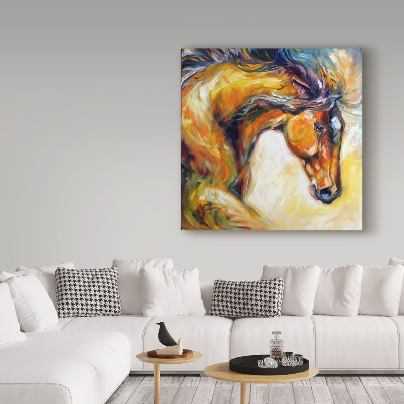 Reproduction de peinture acrylique sur toile tendue Duniya, H 24 po x l 24 po x P 2 po