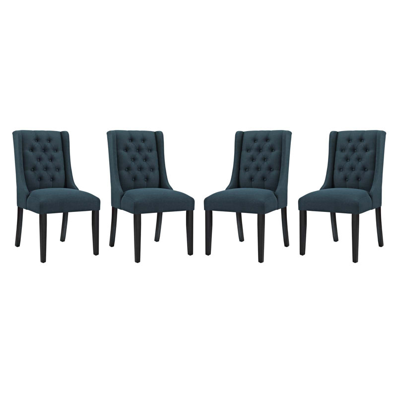 Azure Upholstered High Back Wood Side Chair Set