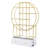 Modern 70.8 Inch Round Bookshelf With Two Drawers, Gold Trim Office Bookcase And White Tone