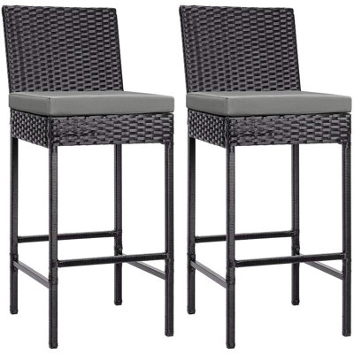Aize Steel Outdoor 27.5'' Bar Stool with Cushion