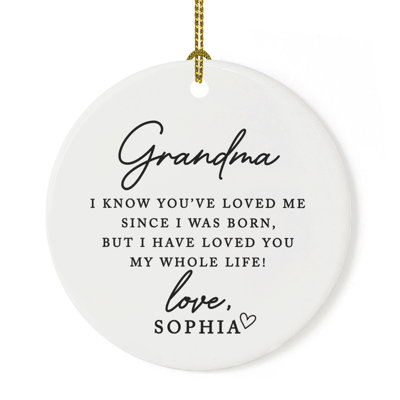 Custom Grandma Ornament 20XX Ceramic Christmas Gift For Mimi Nana Gigi Granny Oma