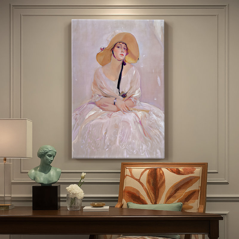 Portrait de Raquel Meller - toile tendue par Joaquin Sorolla, 18 x 27