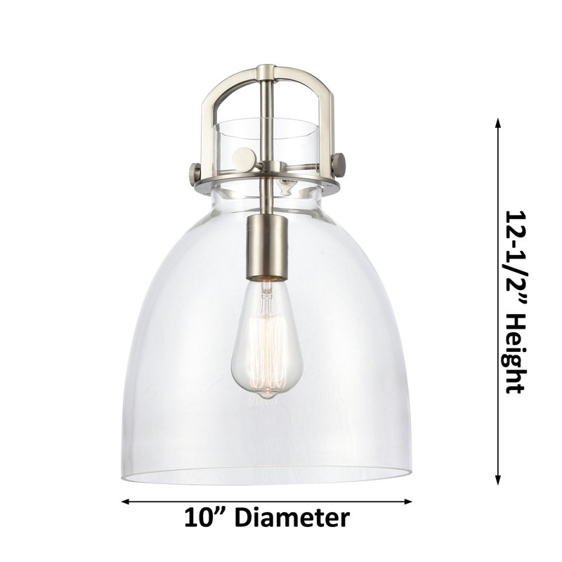 Luminaire suspendu 1 lumière Badillo, Laiton brossé, Plaqué couleur fumée, H 14,75 po x l 10 po x P 10 po