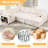 117" Corduroy U-Shaped Sleeper Sectional with Storage Chaise & Side Bookshelf, Beige-121243985