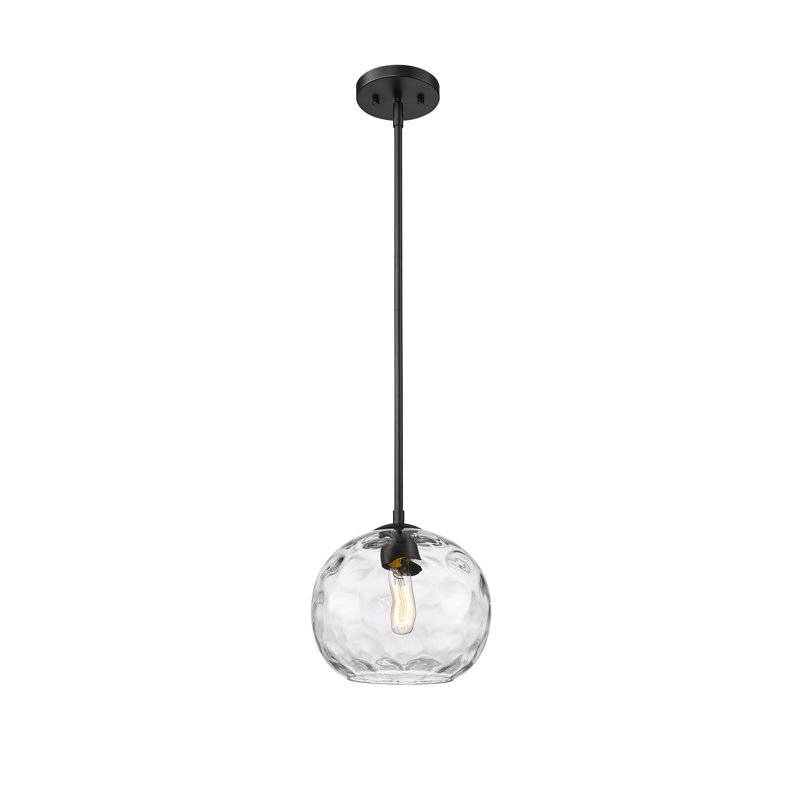 Luminaire suspendu simple noir mat à 1 lumière Jemnice