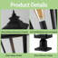 21 po Lampadaire de poteau haut rétro pour poteau de jardin extérieur en métal noir et verre transparent avec pilier