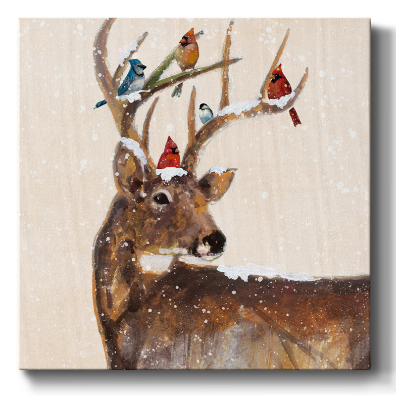 Winter Stag and Friends-Gallery Wrapped Canvas, H 40 po x l 40 po x P 1,5 po