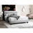 Modern Gray Wool Queen Bed With Ravishing Tufting And Built Led Headboard, No Box Spring Required Comfortable Headboard-684675501