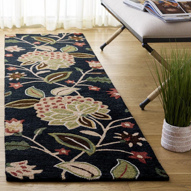 Jardin 769 Hand Tufted 80% Wool; 20% Cotton Floral Rug, Runner 2'3" x 8'
