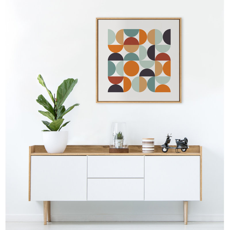 «Circles and Curves Retro Color» par The Creative Bunch Studio, reproduction d'art sur toile encadrée