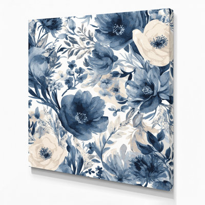 "Watercolor Floral", art mural sur toile vert 70