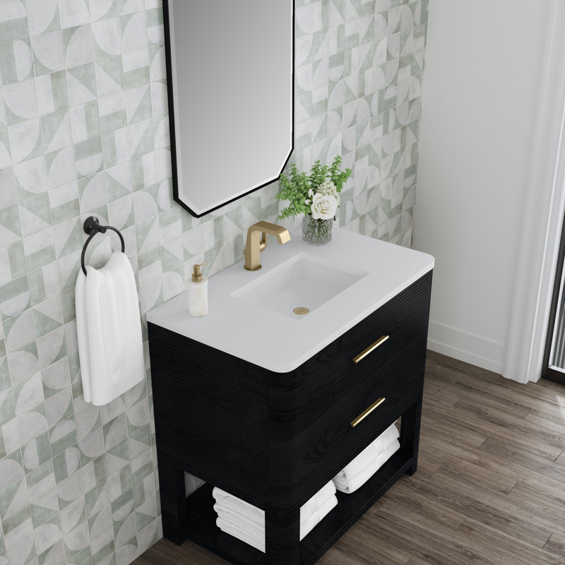 Lucian 36'' W Single Vanity, White Zeus