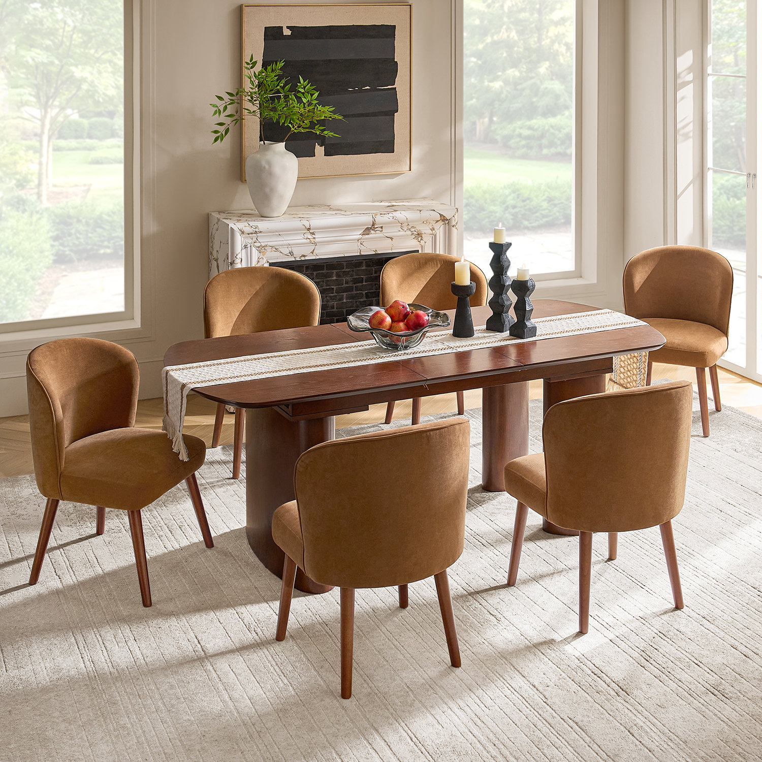 Monticello Dining Chair, 6, Caramel