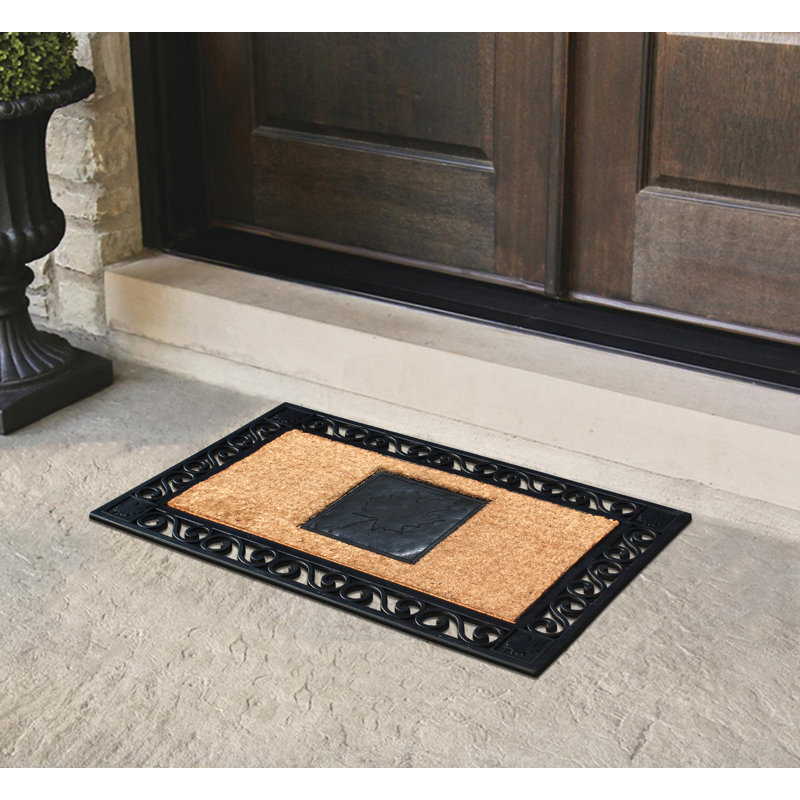 Tapis d'extérieur antidérapant en fibre de coco et caoutchouc 38 po x 23 po Evie-Louise