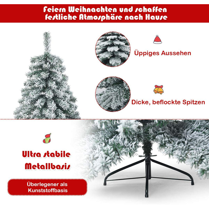 180cm H Artificial Pine Christmas Tree, 7.38ft H x 4.89ft W x 4.89ft D